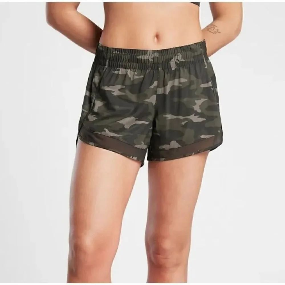 Womens Athleta Mesh Racer Run Short